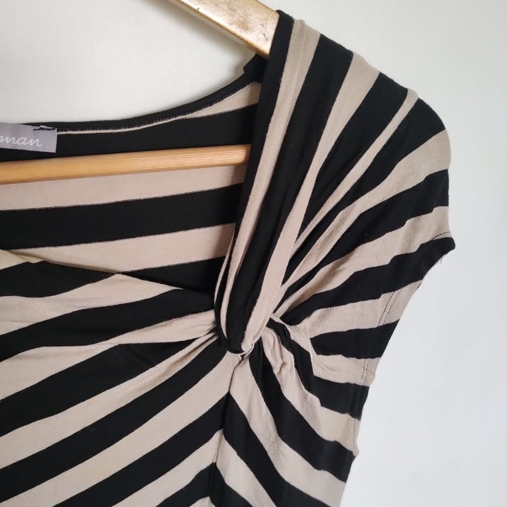 Marks & Spencer striped beige and black sleeveless top - Picture 2 of 5